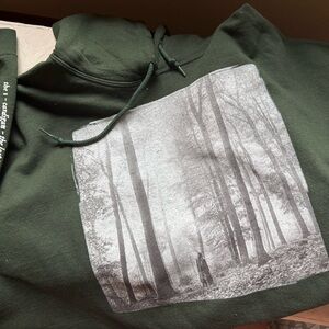 Forest Green Hoodie with Forest Print